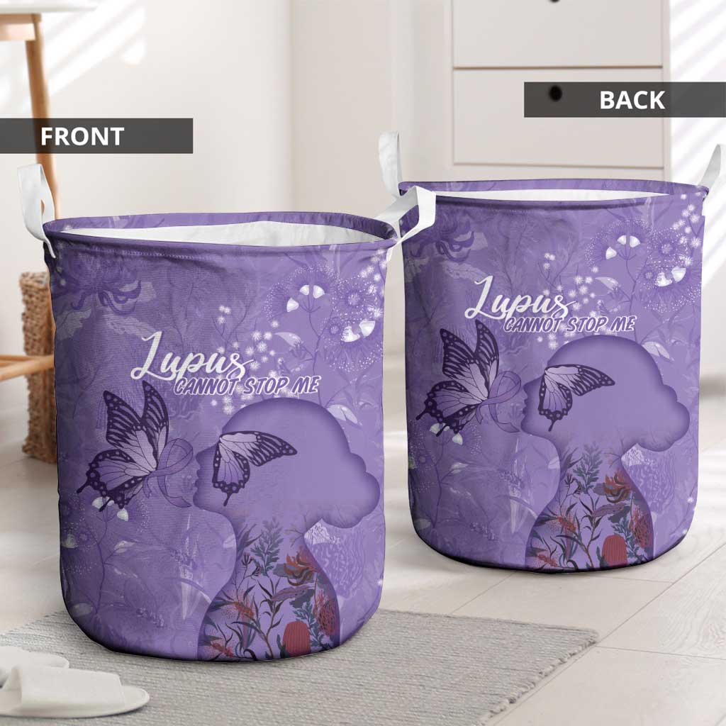 Lupus Cannot Stop Me Australia Floral Laundry Basket Purple Ribbon