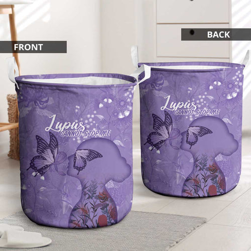 Lupus Cannot Stop Me Australia Floral Laundry Basket Purple Ribbon