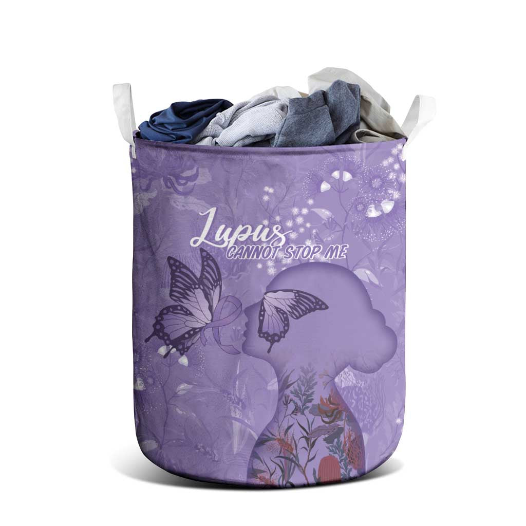 Lupus Cannot Stop Me Australia Floral Laundry Basket Purple Ribbon
