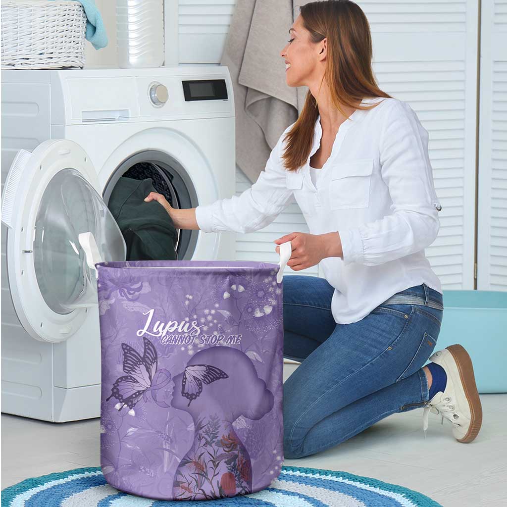 Lupus Cannot Stop Me Australia Floral Laundry Basket Purple Ribbon