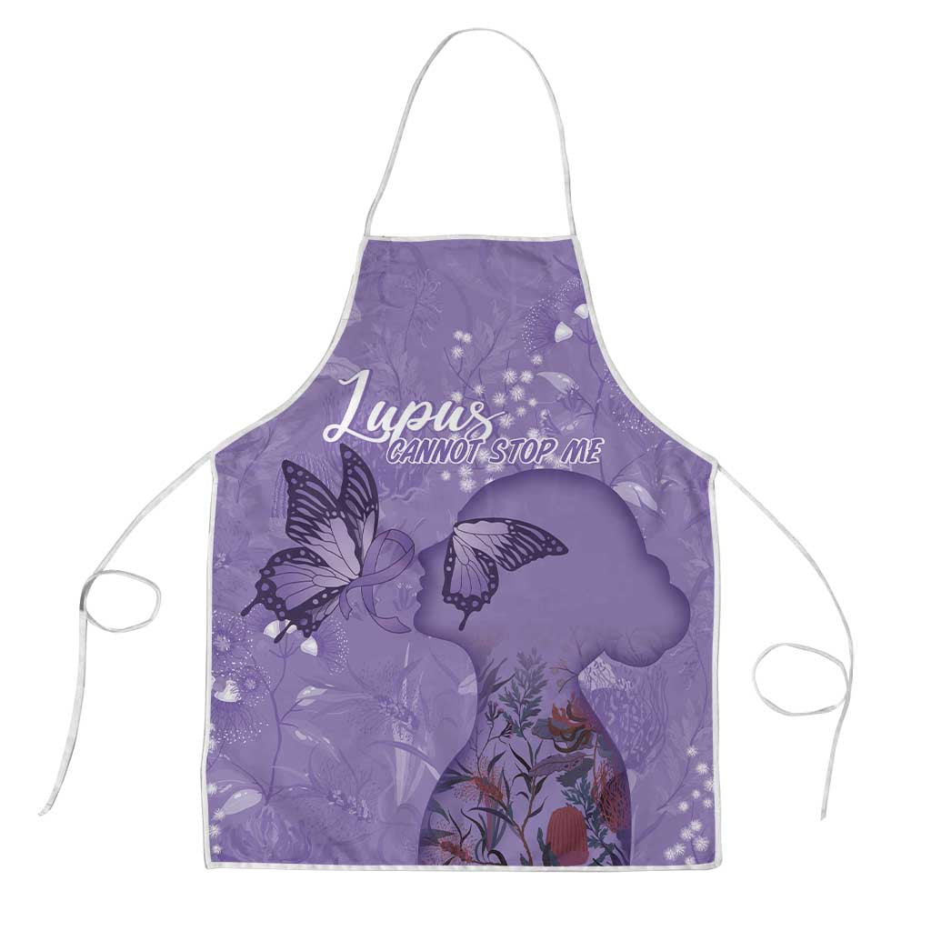 Lupus Cannot Stop Me Australia Floral Apron Purple Ribbon