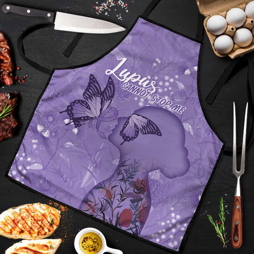 Lupus Cannot Stop Me Australia Floral Apron Purple Ribbon