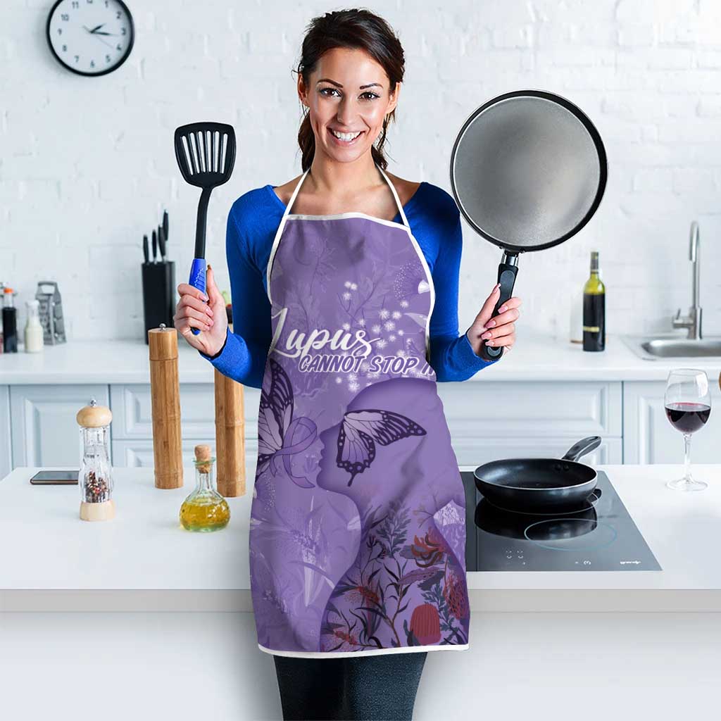 Lupus Cannot Stop Me Australia Floral Apron Purple Ribbon