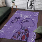 Lupus Cannot Stop Me Australia Floral Area Rug Purple Ribbon