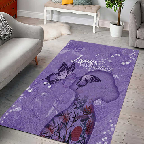 Lupus Cannot Stop Me Australia Floral Area Rug Purple Ribbon