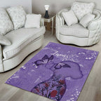 Lupus Cannot Stop Me Australia Floral Area Rug Purple Ribbon