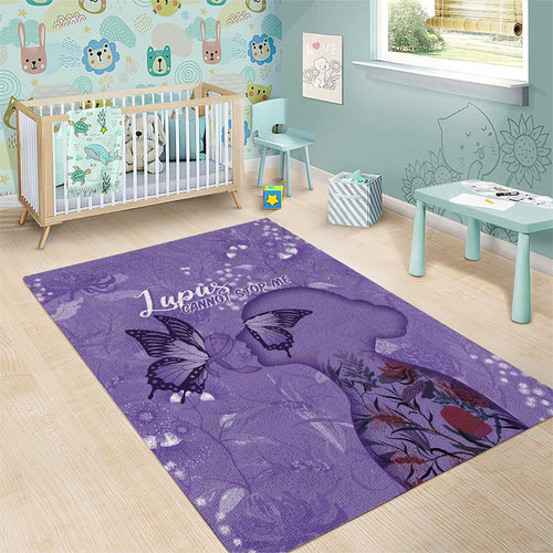 Lupus Cannot Stop Me Australia Floral Area Rug Purple Ribbon