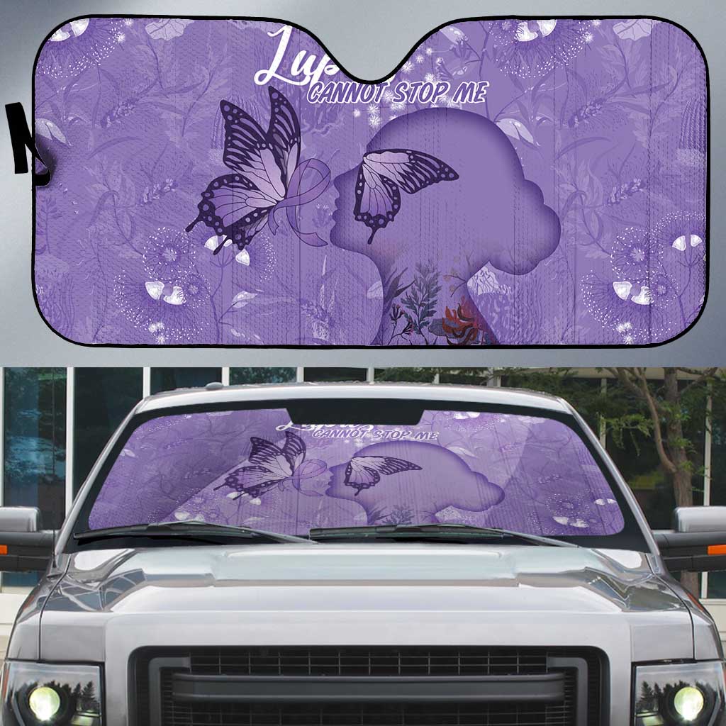 Lupus Cannot Stop Me Australia Floral Auto Sun Shade Purple Ribbon