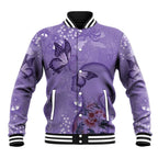 Lupus Cannot Stop Me Australia Floral Baseball Jacket Purple Ribbon