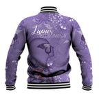 Lupus Cannot Stop Me Australia Floral Baseball Jacket Purple Ribbon