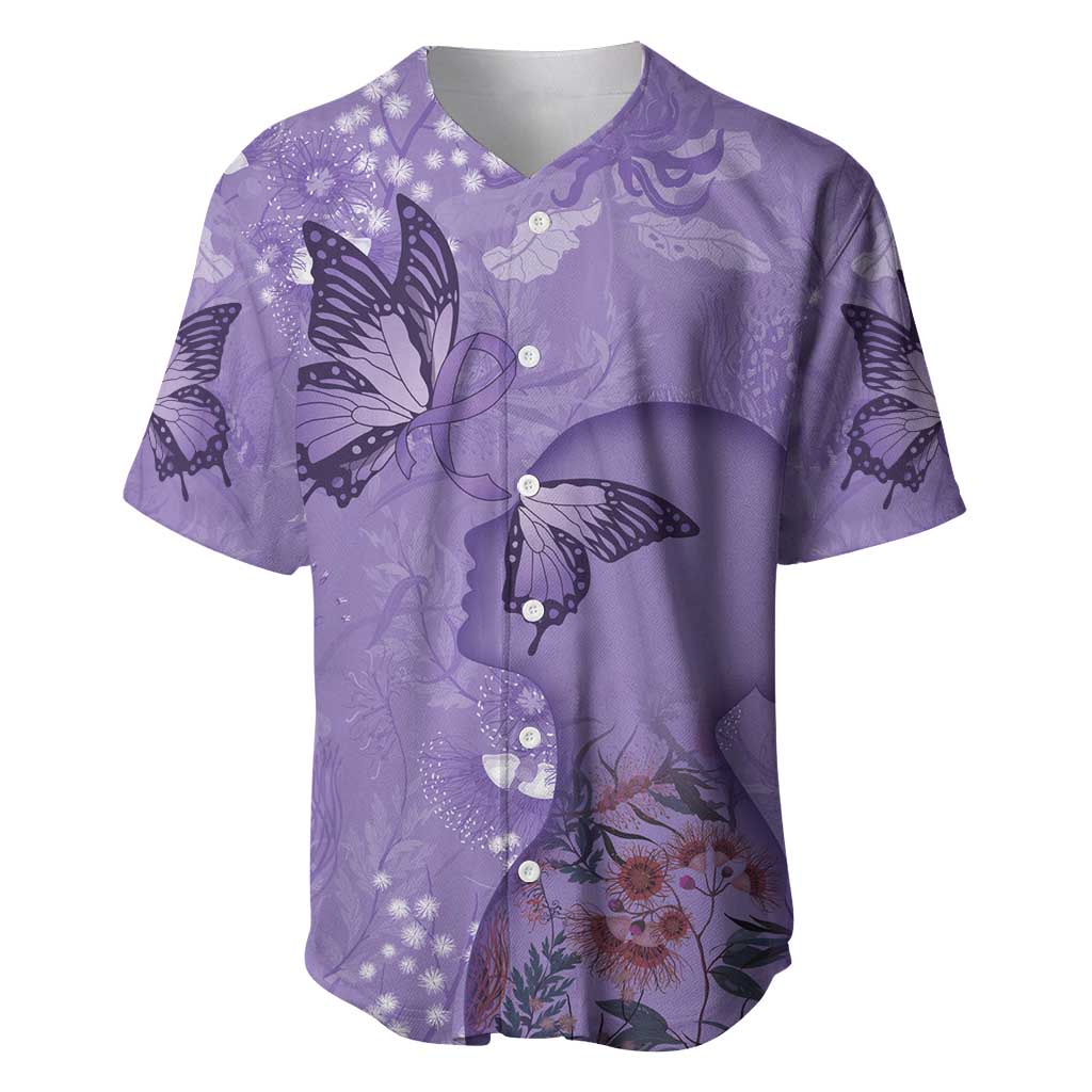 Lupus Cannot Stop Me Australia Floral Baseball Jersey Purple Ribbon
