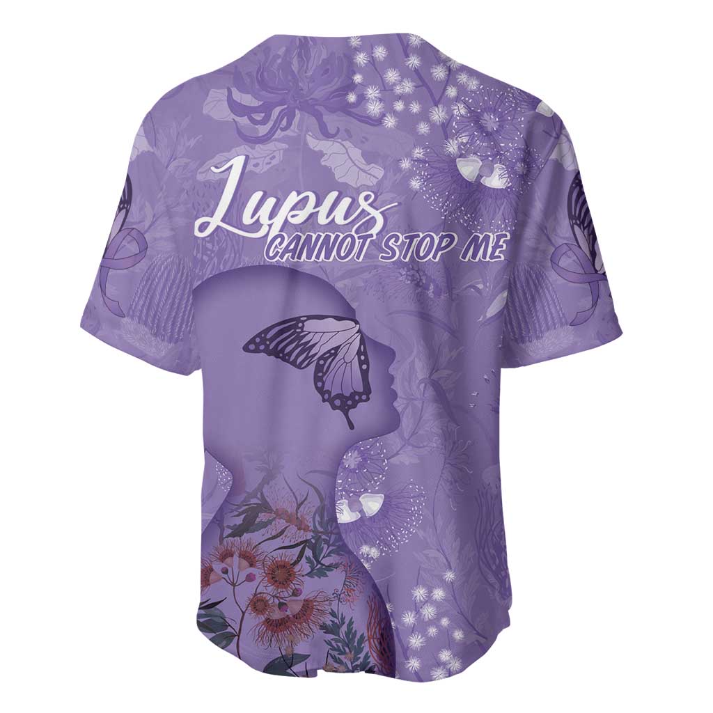 Lupus Cannot Stop Me Australia Floral Baseball Jersey Purple Ribbon