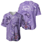 Lupus Cannot Stop Me Australia Floral Baseball Jersey Purple Ribbon