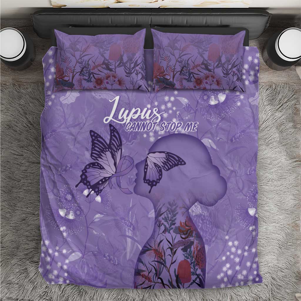 Lupus Cannot Stop Me Australia Floral Bedding Set Purple Ribbon