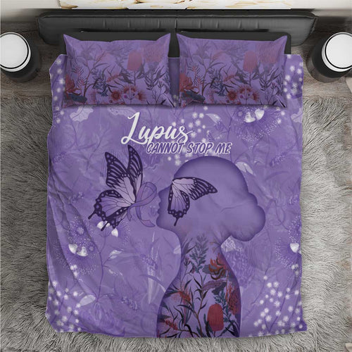 Lupus Cannot Stop Me Australia Floral Bedding Set Purple Ribbon