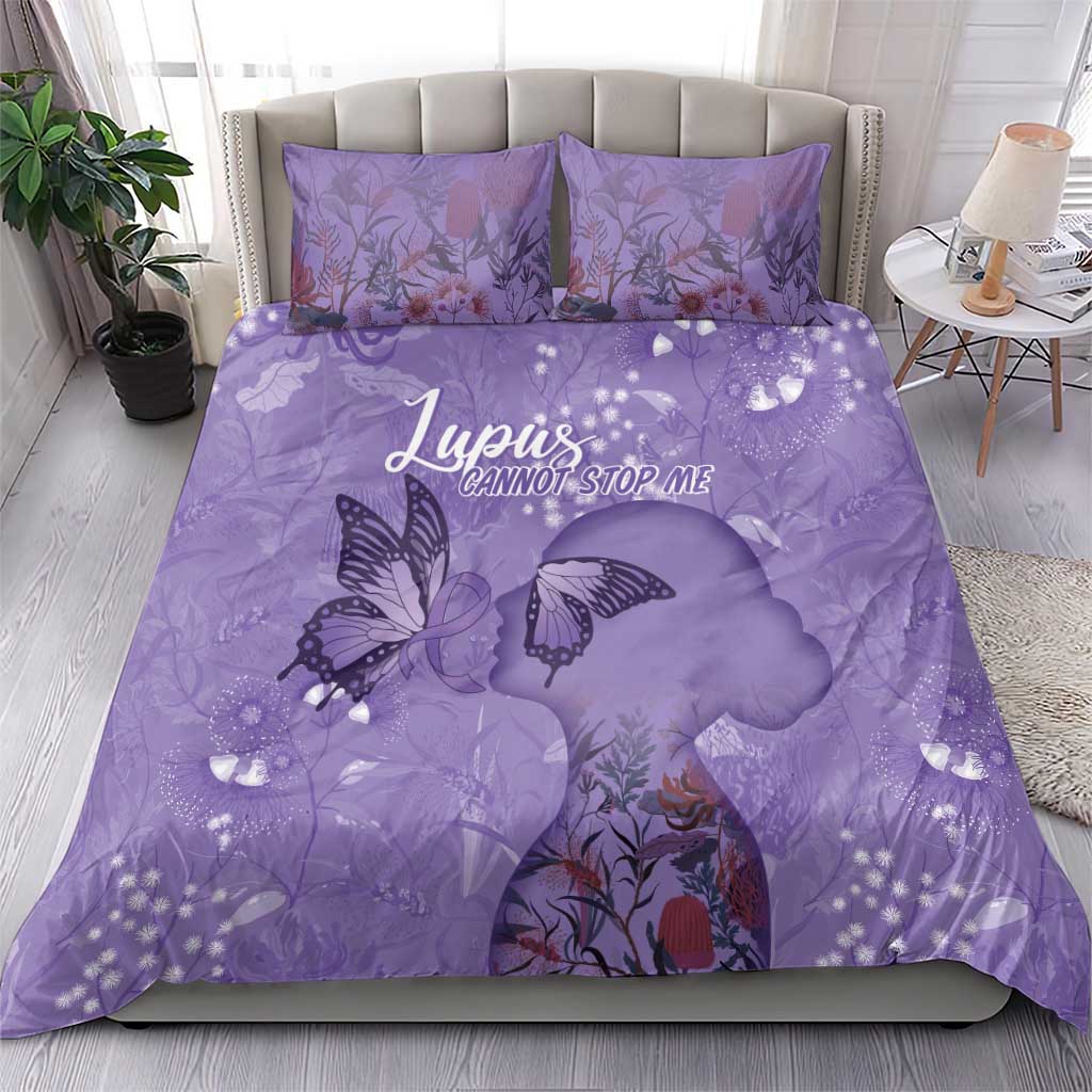 Lupus Cannot Stop Me Australia Floral Bedding Set Purple Ribbon