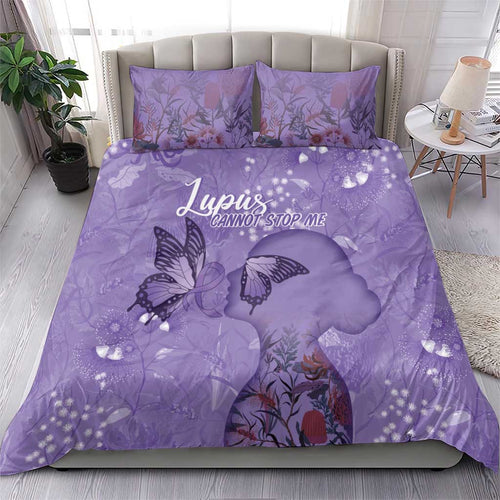 Lupus Cannot Stop Me Australia Floral Bedding Set Purple Ribbon