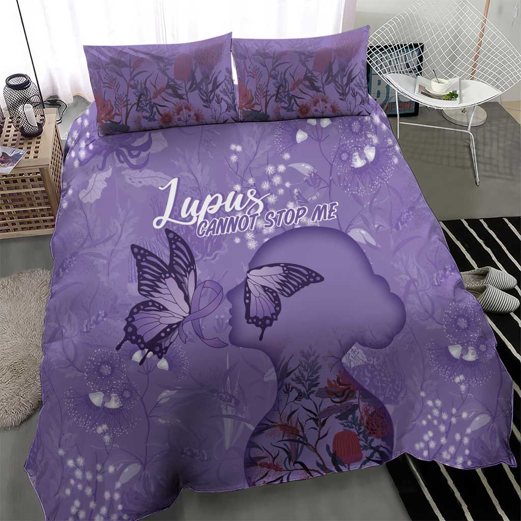 Lupus Cannot Stop Me Australia Floral Bedding Set Purple Ribbon