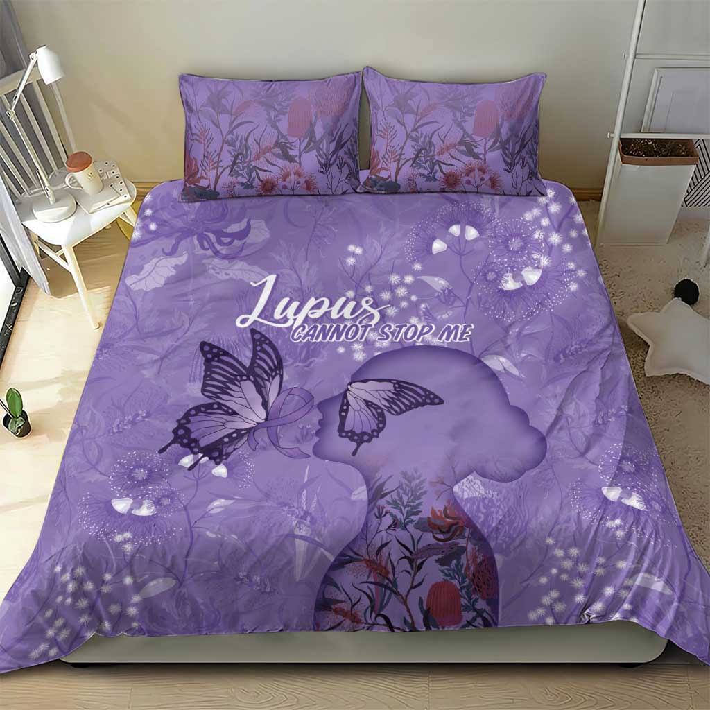 Lupus Cannot Stop Me Australia Floral Bedding Set Purple Ribbon