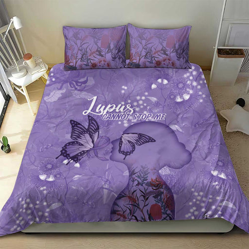 Lupus Cannot Stop Me Australia Floral Bedding Set Purple Ribbon