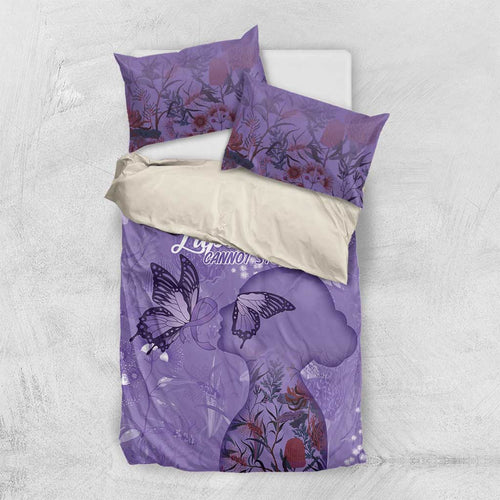 Lupus Cannot Stop Me Australia Floral Bedding Set Purple Ribbon