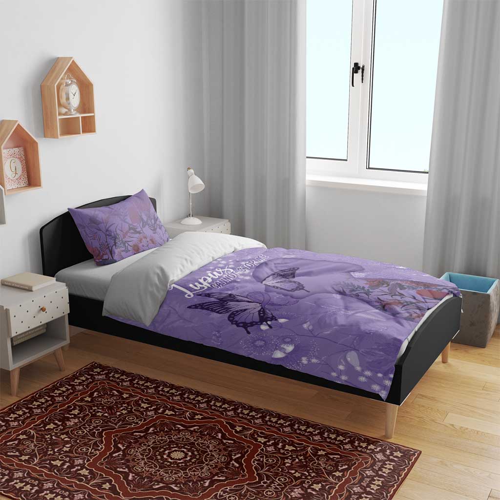 Lupus Cannot Stop Me Australia Floral Bedding Set Purple Ribbon