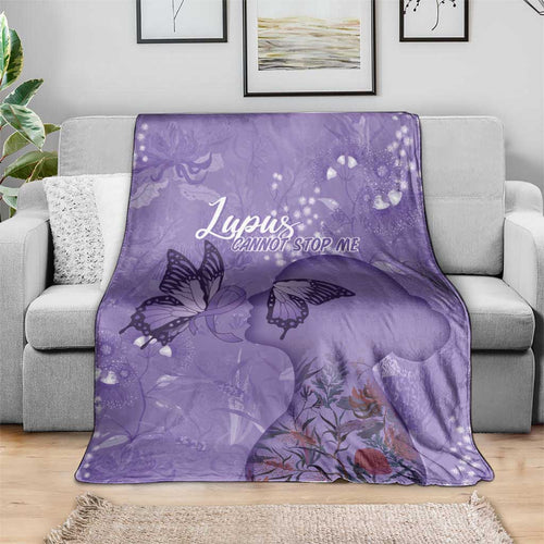 Lupus Cannot Stop Me Australia Floral Blanket Purple Ribbon
