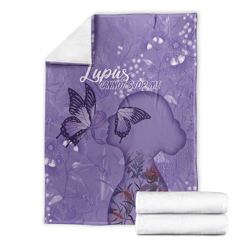 Lupus Cannot Stop Me Australia Floral Blanket Purple Ribbon