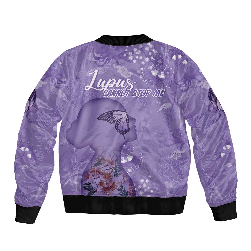 Lupus Cannot Stop Me Australia Floral Bomber Jacket Purple Ribbon