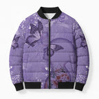 Lupus Cannot Stop Me Australia Floral Bomber Puffer Jacket Purple Ribbon