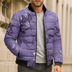 Lupus Cannot Stop Me Australia Floral Bomber Puffer Jacket Purple Ribbon