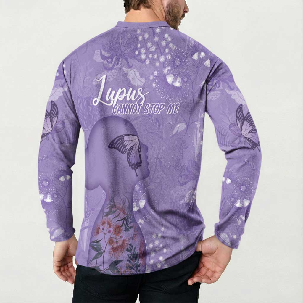 Lupus Cannot Stop Me Australia Floral Button Sweatshirt Purple Ribbon