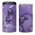 Lupus Cannot Stop Me Australia Floral 4 in 1 Can Cooler Tumbler Purple Ribbon