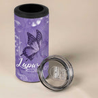 Lupus Cannot Stop Me Australia Floral 4 in 1 Can Cooler Tumbler Purple Ribbon