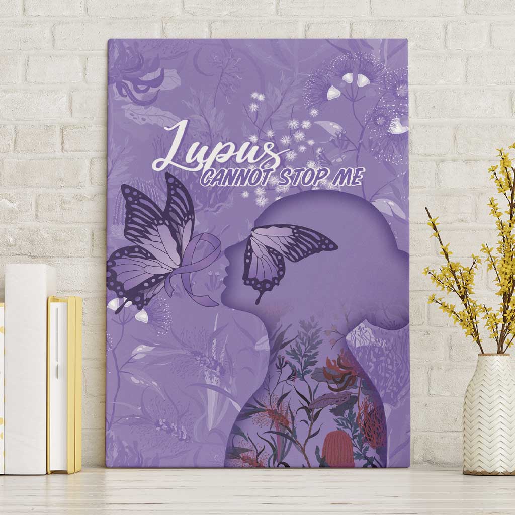 Lupus Cannot Stop Me Australia Floral Canvas Wall Art Purple Ribbon