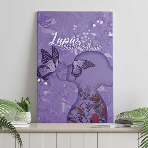 Lupus Cannot Stop Me Australia Floral Canvas Wall Art Purple Ribbon