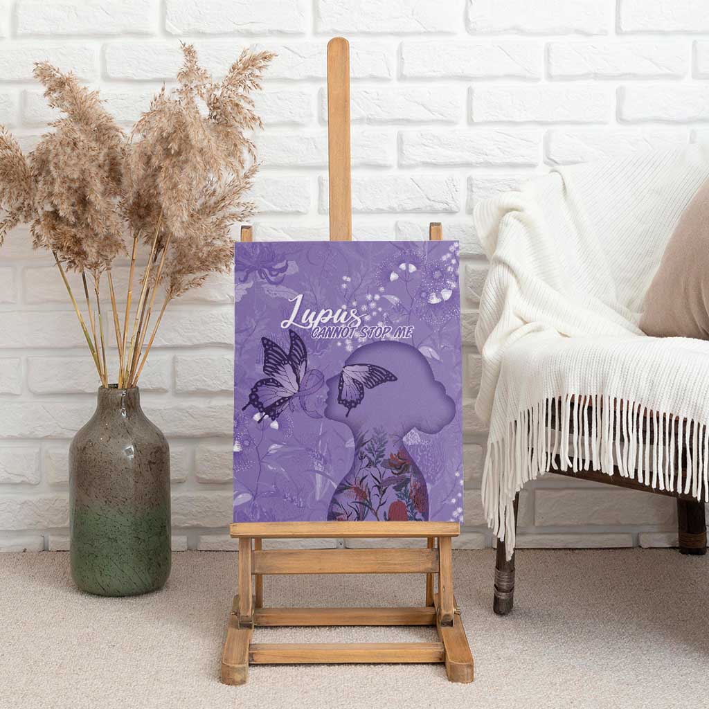 Lupus Cannot Stop Me Australia Floral Canvas Wall Art Purple Ribbon