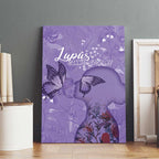 Lupus Cannot Stop Me Australia Floral Canvas Wall Art Purple Ribbon
