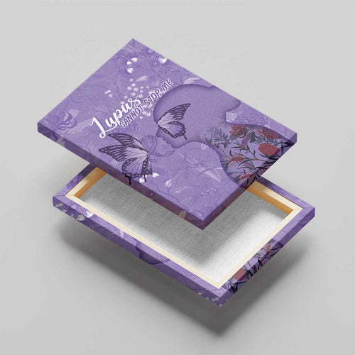 Lupus Cannot Stop Me Australia Floral Canvas Wall Art Purple Ribbon