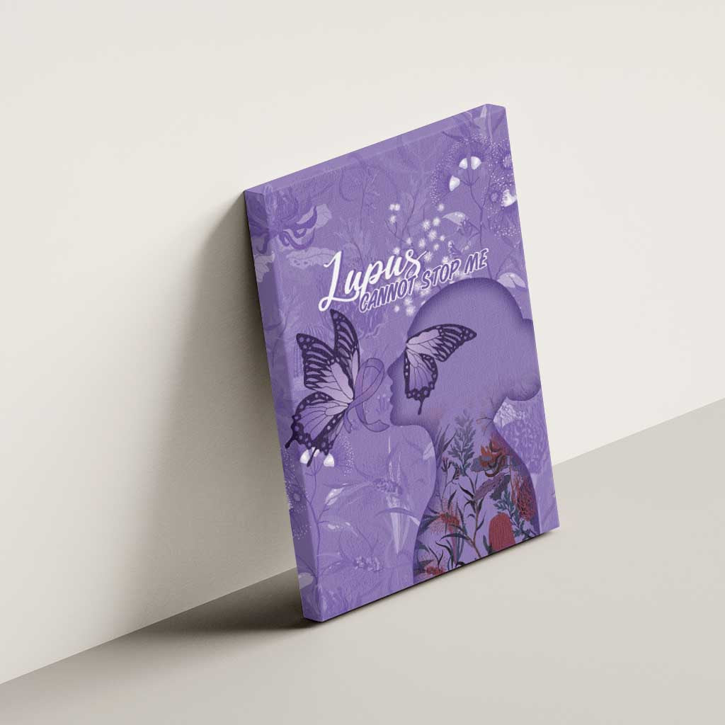Lupus Cannot Stop Me Australia Floral Canvas Wall Art Purple Ribbon