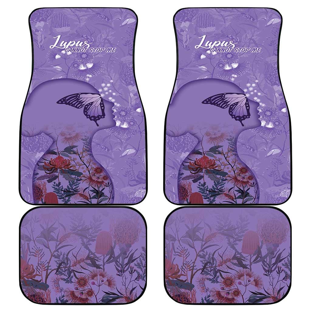 Lupus Cannot Stop Me Australia Floral Car Mats Purple Ribbon