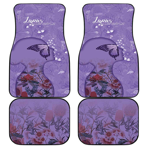 Lupus Cannot Stop Me Australia Floral Car Mats Purple Ribbon