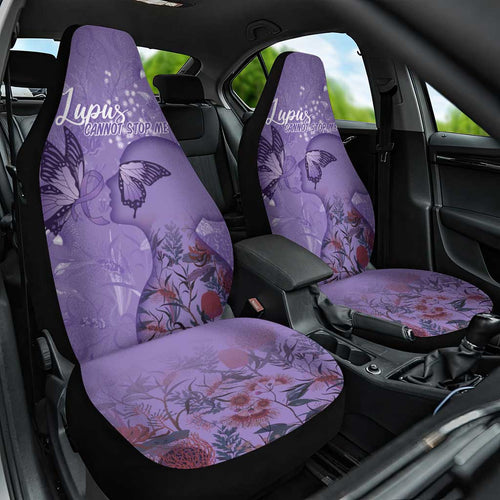 Lupus Cannot Stop Me Australia Floral Car Seat Cover Purple Ribbon