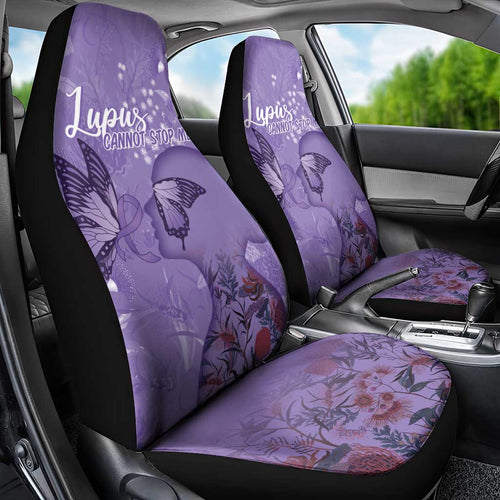 Lupus Cannot Stop Me Australia Floral Car Seat Cover Purple Ribbon