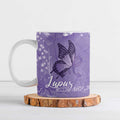 Lupus Cannot Stop Me Australia Floral Ceramic Mug Purple Ribbon
