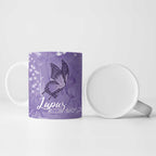 Lupus Cannot Stop Me Australia Floral Ceramic Mug Purple Ribbon