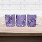 Lupus Cannot Stop Me Australia Floral Ceramic Mug Purple Ribbon
