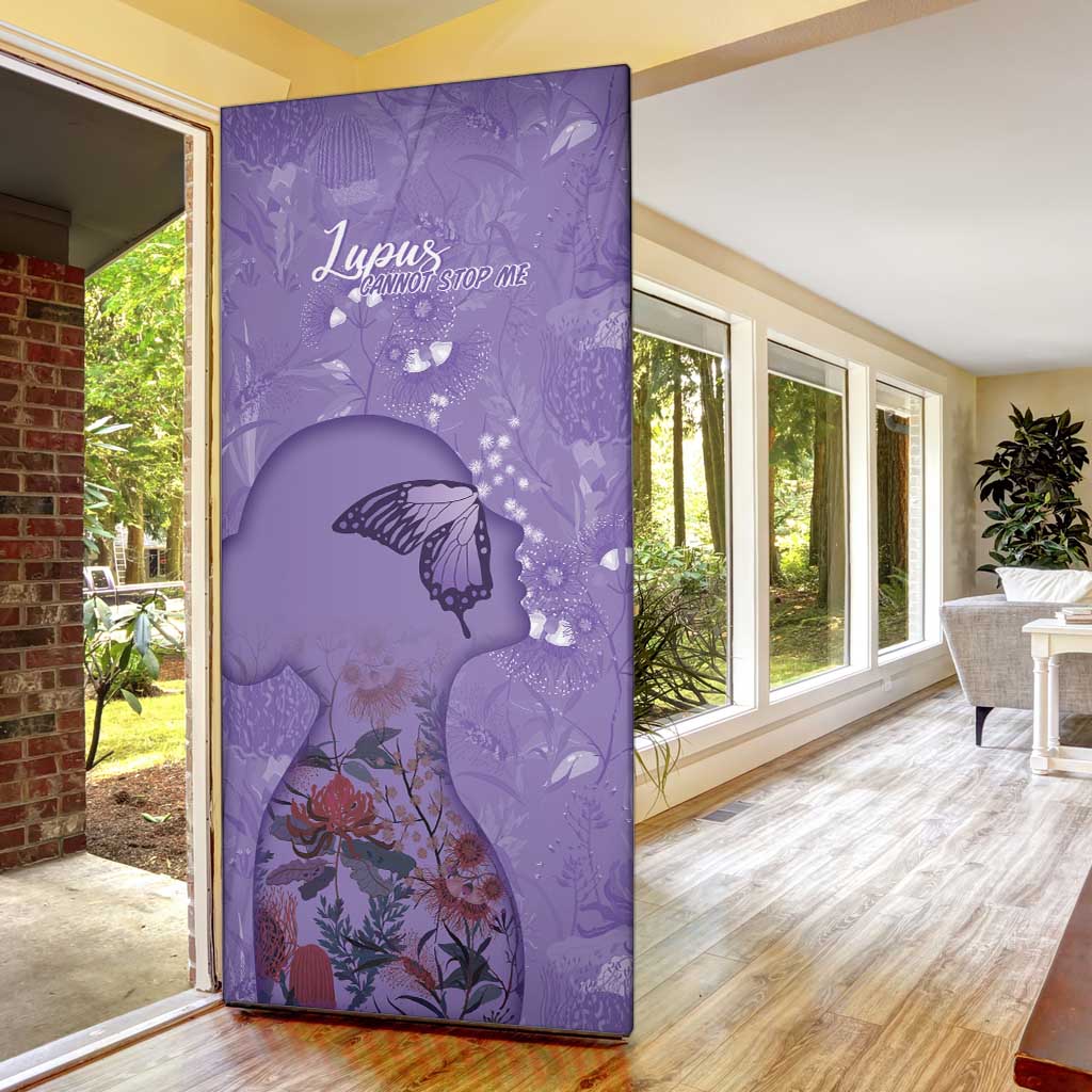 Lupus Cannot Stop Me Australia Floral Door Cover Purple Ribbon