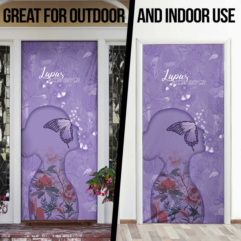 Lupus Cannot Stop Me Australia Floral Door Cover Purple Ribbon