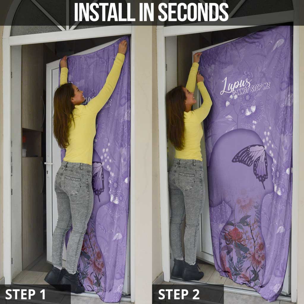 Lupus Cannot Stop Me Australia Floral Door Cover Purple Ribbon